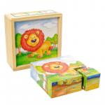Set cuburi de lemn animale salbatice