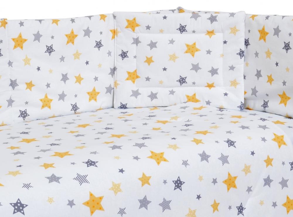 Aparatori laterale maxi pentru patut yellow and grey stars white