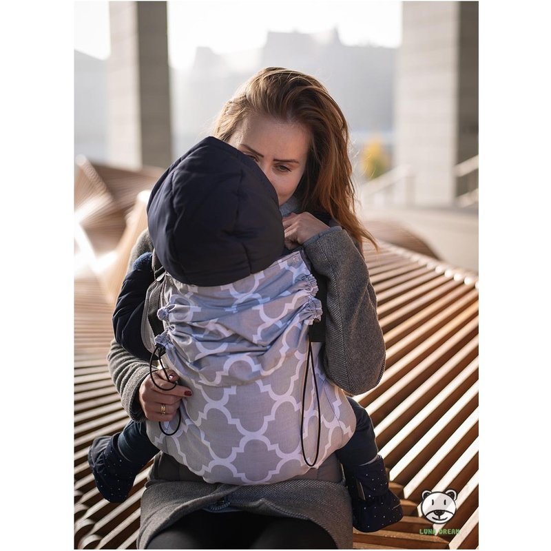 Marsupiu ergonomic 2 in 1 mosaic grey luna dream
