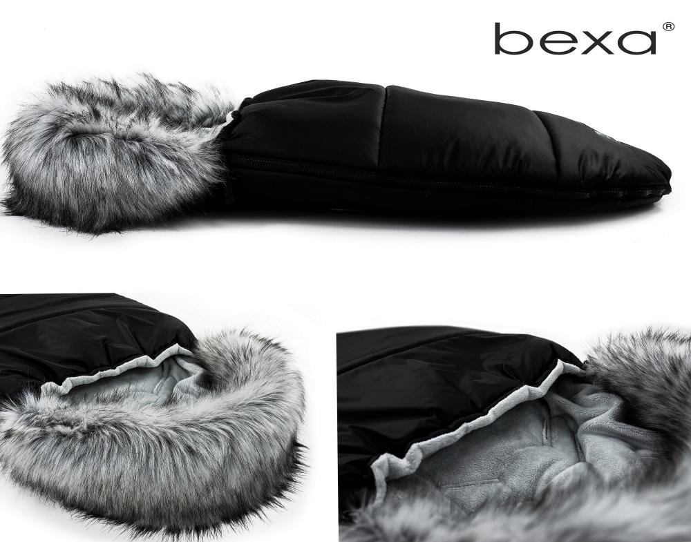 Set cu sac de dormit si manusi pentru carucior Bexa cu blanita si interior fleece negru - 6