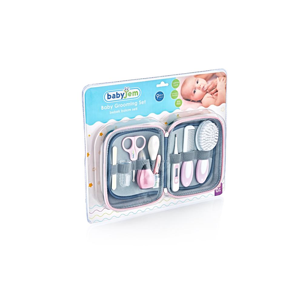 Set ingrijire bebelusi cu 9 piese BabyJem Grooming Set Pink - 1 | YEO