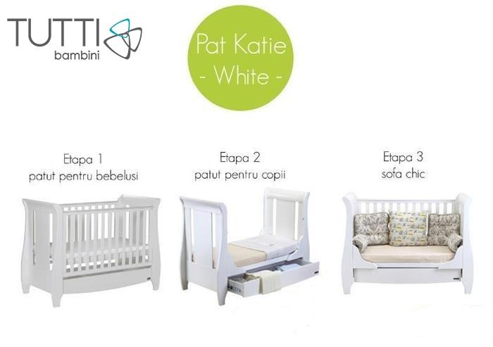 Set patut katie alb + salteluta pentru bebelusi tutti bambini