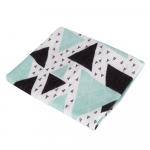 Scutec multifunctional muselina din fibra de bambus organic Blue triangle 30 x 35 cm