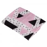 Scutec multifunctional muselina din fibra de bambus organic Pink triangle 30 x 35 cm