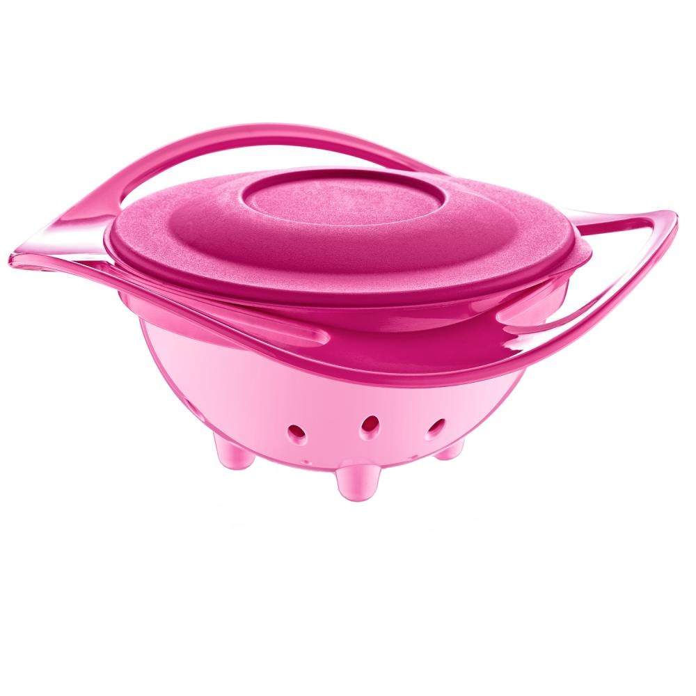 Bol multifunctional cu capac si rotire 360 grade Amazing Bowl Pink