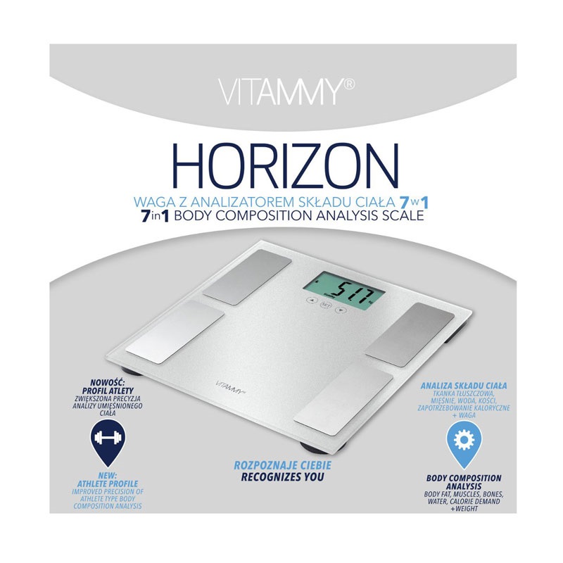 Cantar corporal Vitammy Horizon electronic argintiu - 1 | YEO