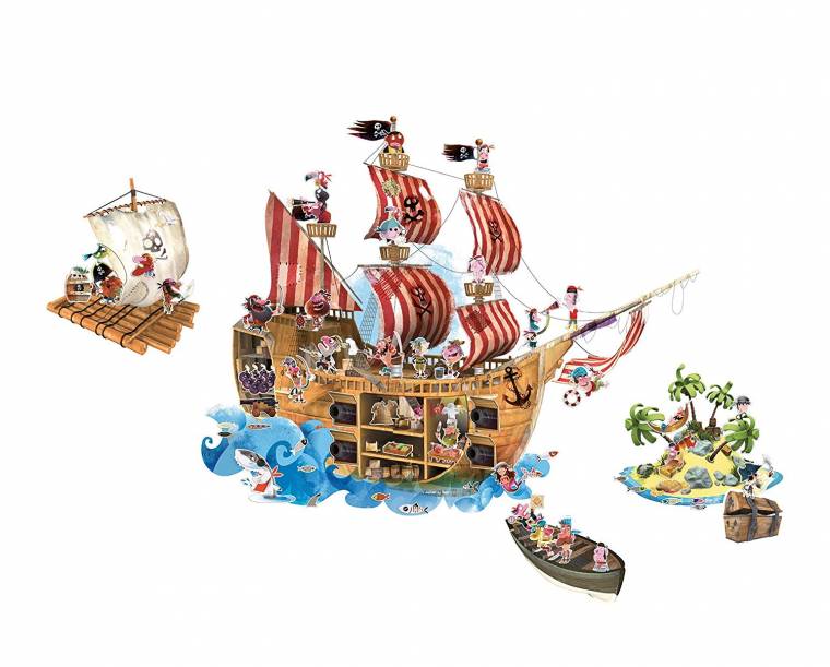 Stickere de perete magnetice cu pirati janod