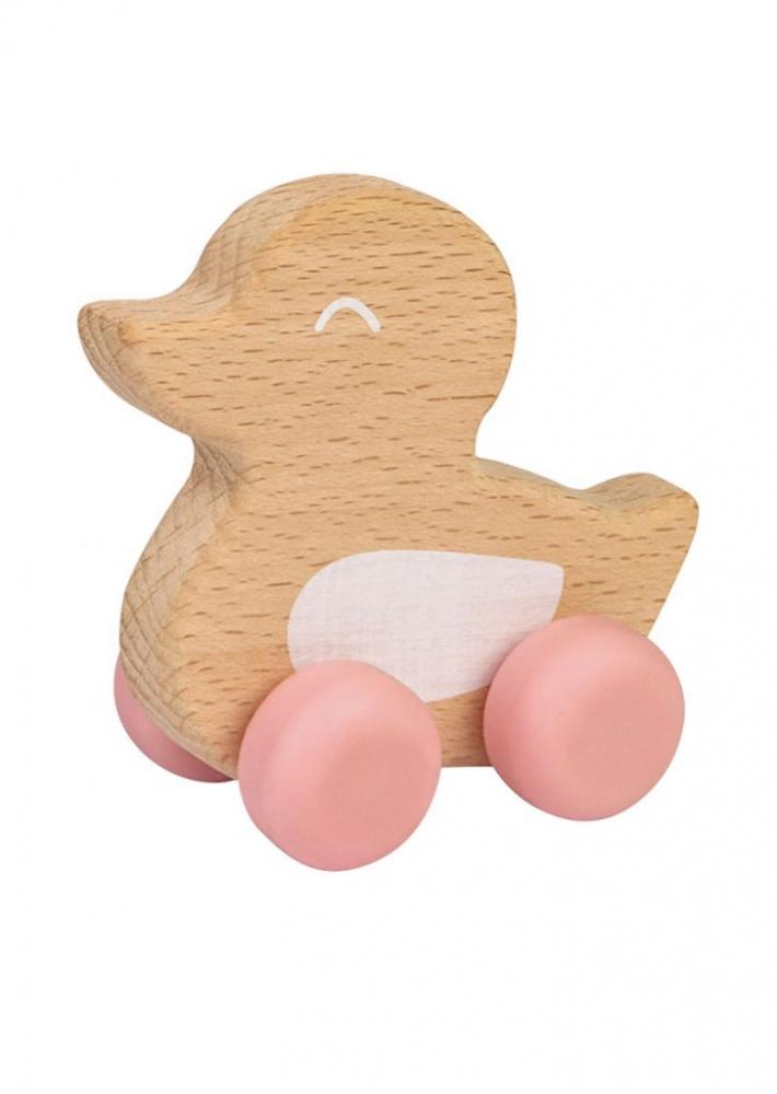 Jucarie naturala Ducky Teether roz