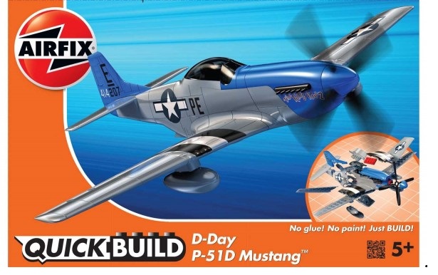 Kit cosntructie Airfix Quick Build Avion D-Day P-51D Mustang