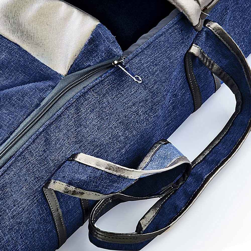 Landou textil cu baza intarita babyjem denim blue