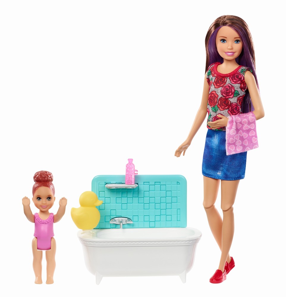 Papusa Barbie mamica satena cu bebelus