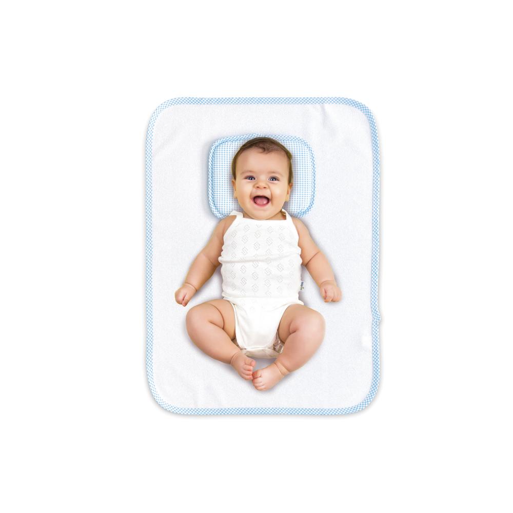 Salteluta de infasat pliabila cu pernuta babyjem whiteblue