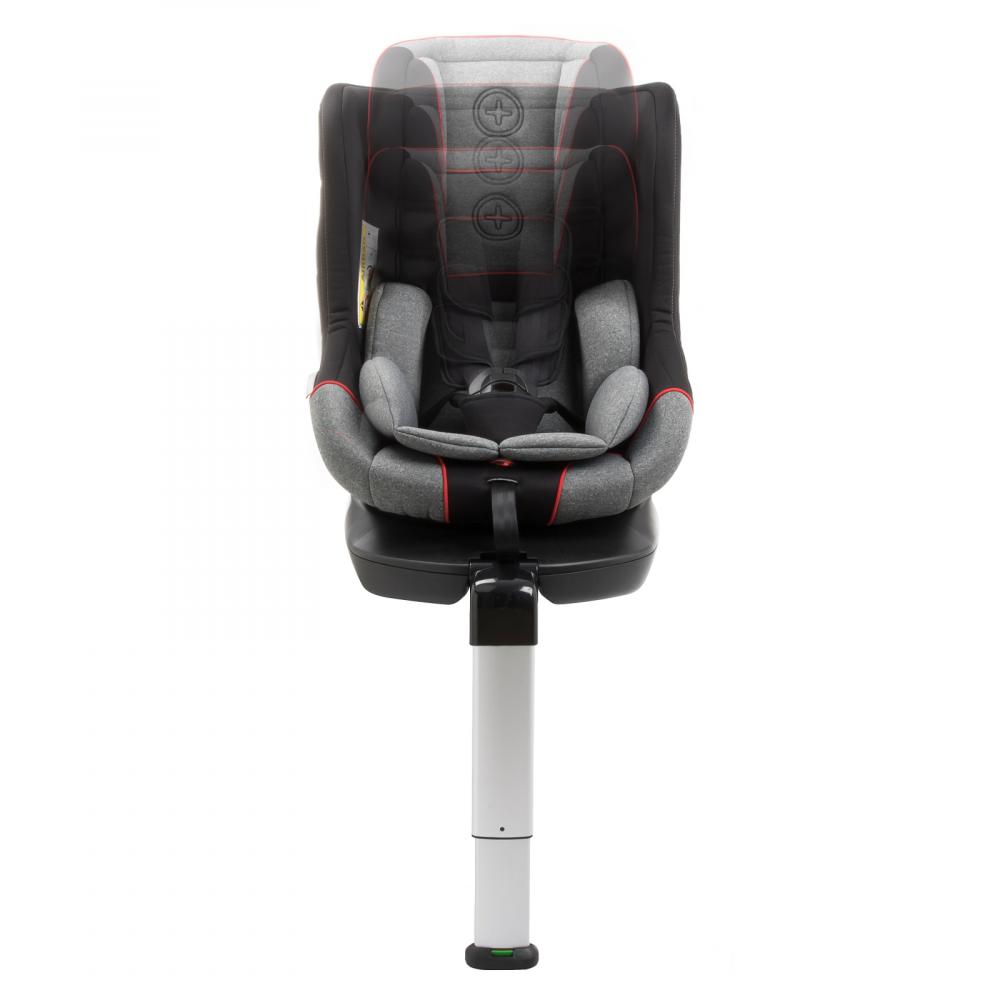 Scaun auto Babyauto Lennox isofix rotatie 360 grade picior suport 0-18 kg gri-rosu - 5