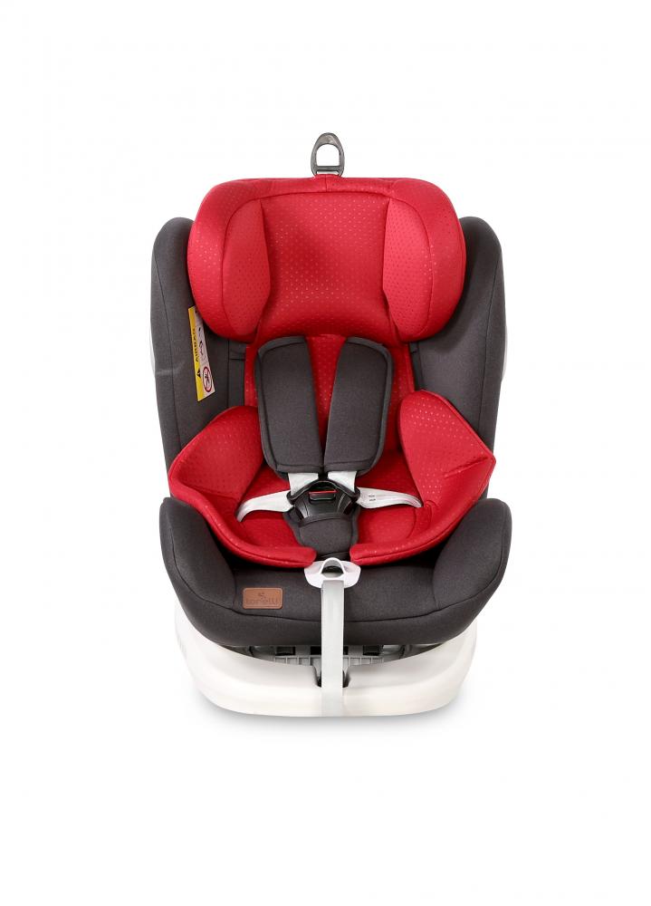 Scaun auto cu isofix 0-36 kg Lusso SPS rotativ 360 grade Black Red