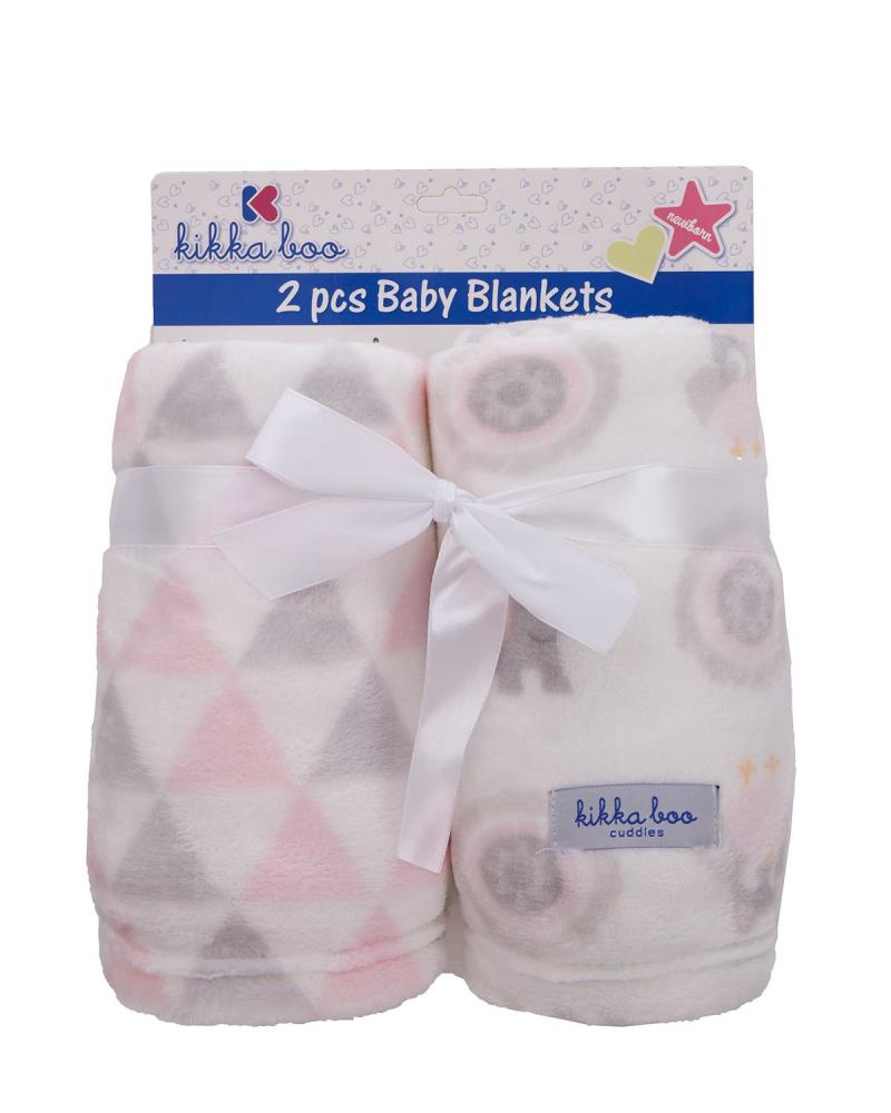 Set 2 paturici de calatorie 70x80cm owls pink
