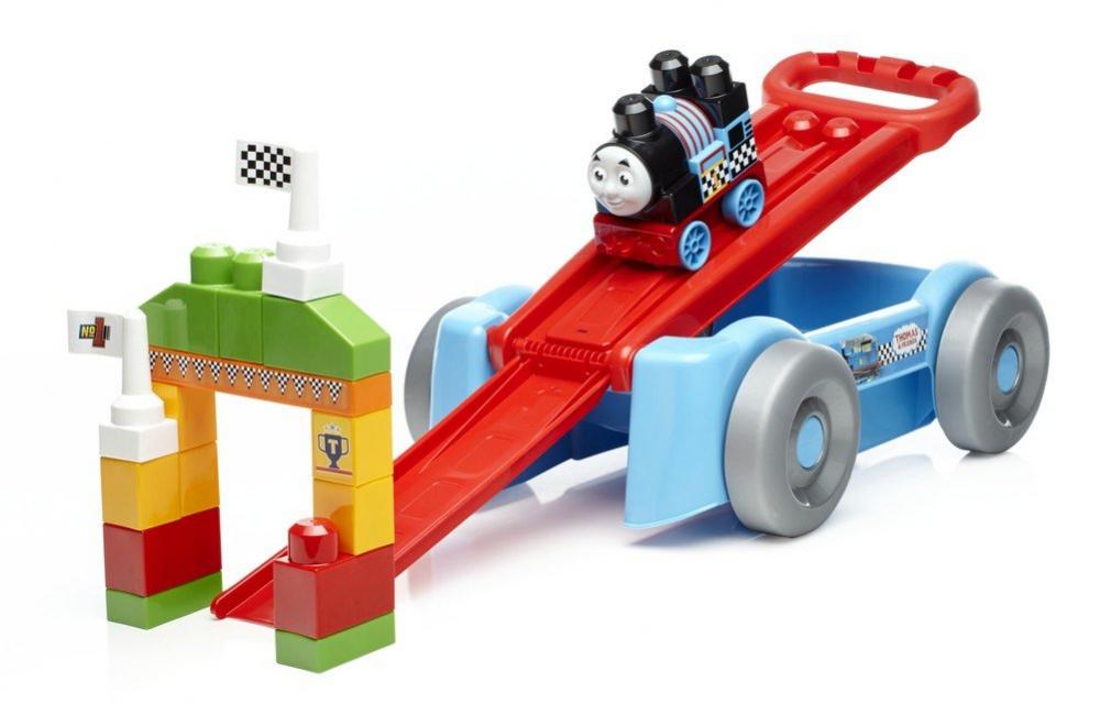 Set de joaca Mega Bloks locomotiva Thomas vagon cursa de cale ferata