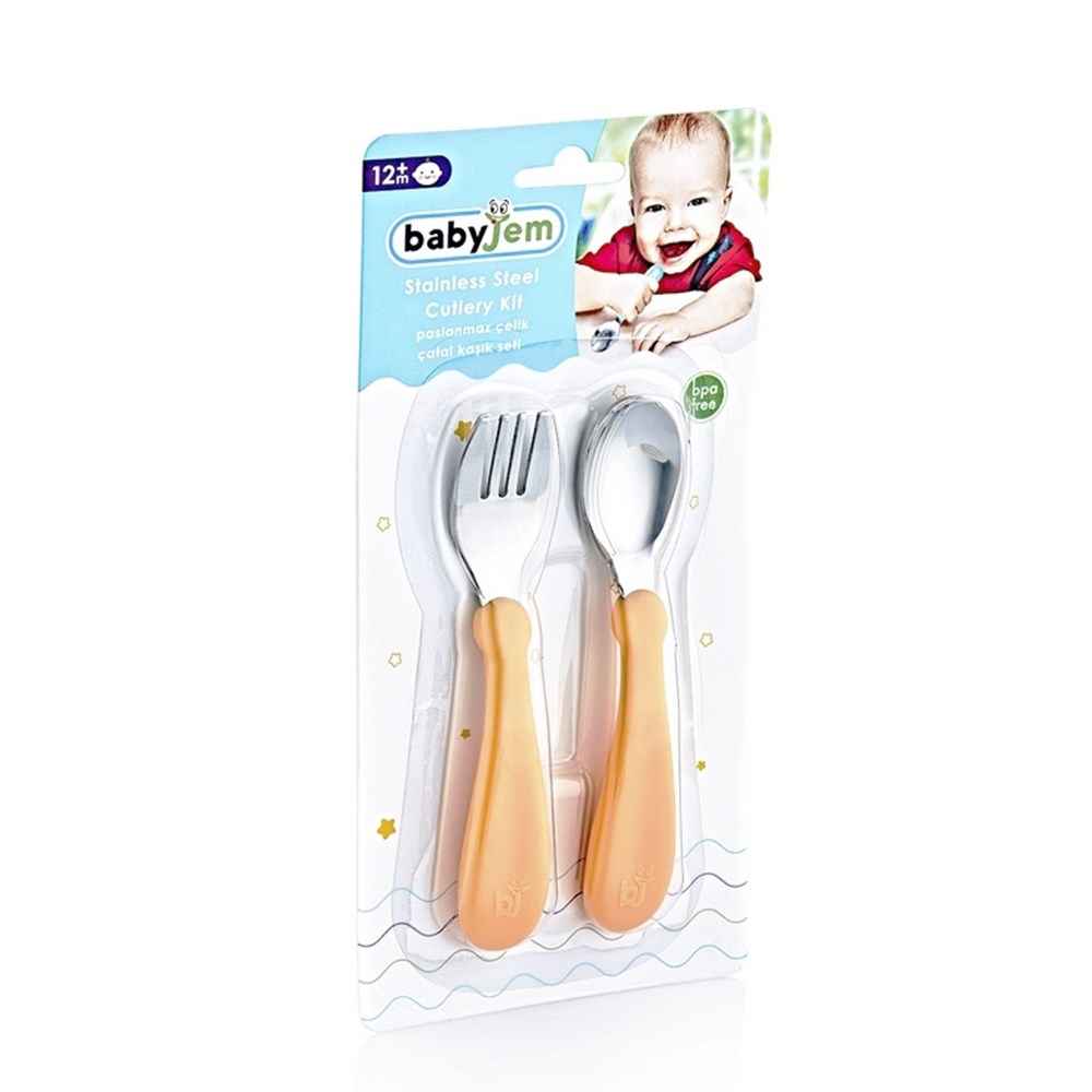 Set tacamuri din inox pentru copii BabyJem Orange - 1 | YEO