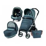 Carucior 3 in 1 Peg Perego Book Plus 51 Black Completo SL Blue Denim