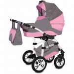 Carucior Flamingo 3 in 1 Easy Drive Vessanti Gray/Pink