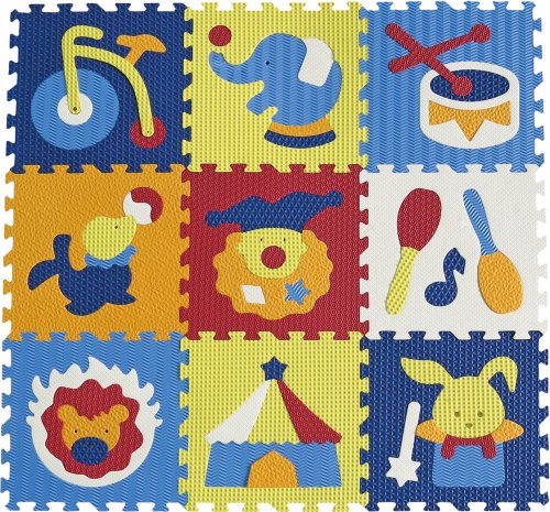 Covoras Puzzle Circul Minunat 92x92 cm Babygreat