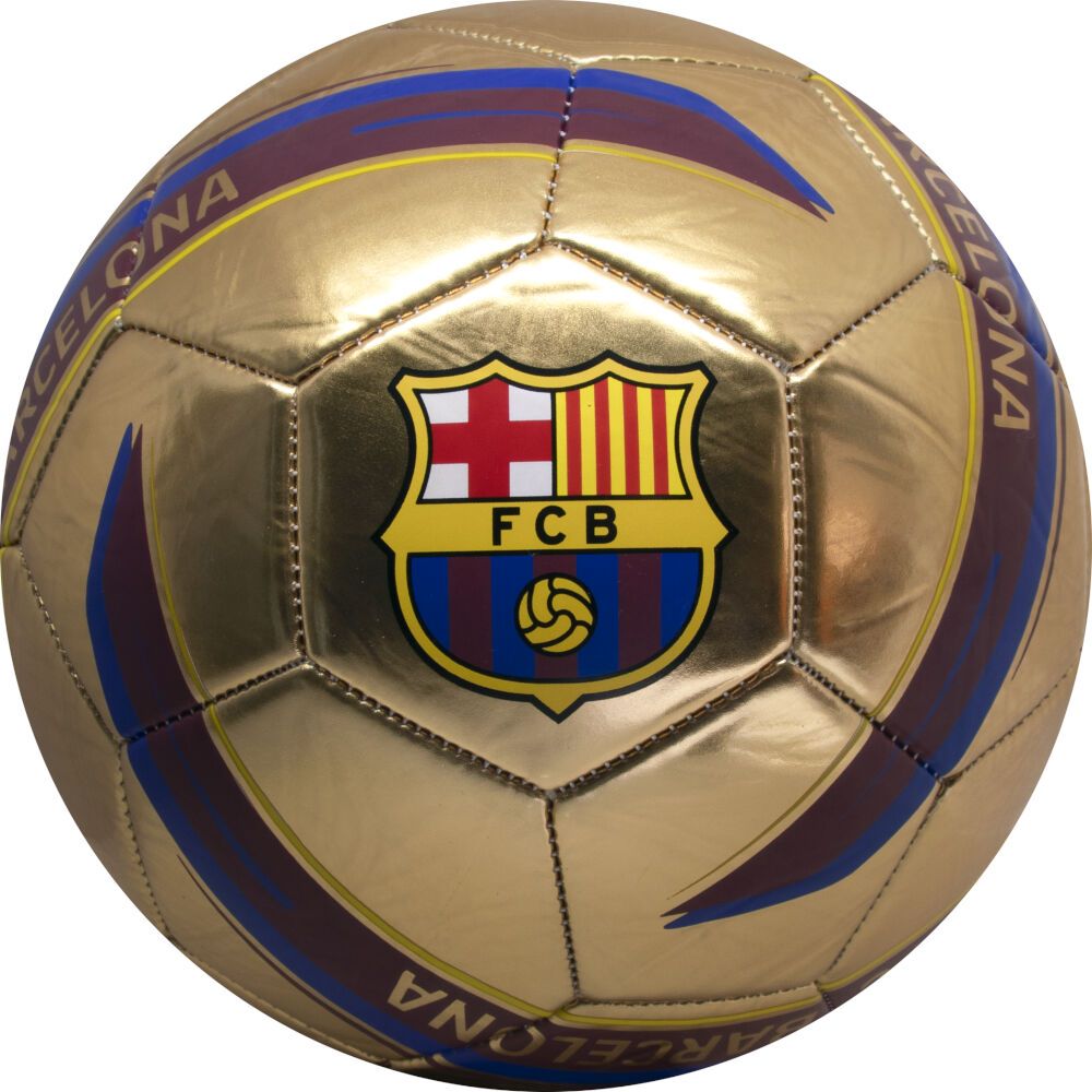 Minge FC Barcelona Logo Gold marimea 5 metalica Barcelona imagine noua responsabilitatesociala.ro