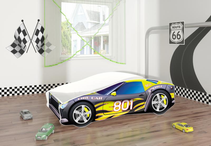 Pat tineret race car personalizat 160x80 cm