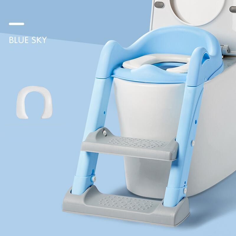 Reductor toaleta cu scara Little Mom Blue Blue imagine noua responsabilitatesociala.ro