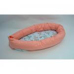 Baby nest 0-8 luni 3 in 1 culcus, protectie patut si saltea Corai bufnite