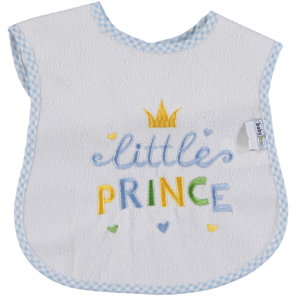 Baveta din bumbac babyjem little prince blue