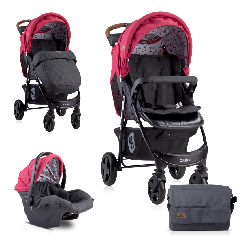 Carucior 2 in 1 daisy cos auto inclus red black lighthouse