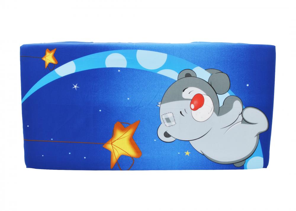 Cearceaf din bumbac cu elastic 120x60 cm bear moon dark