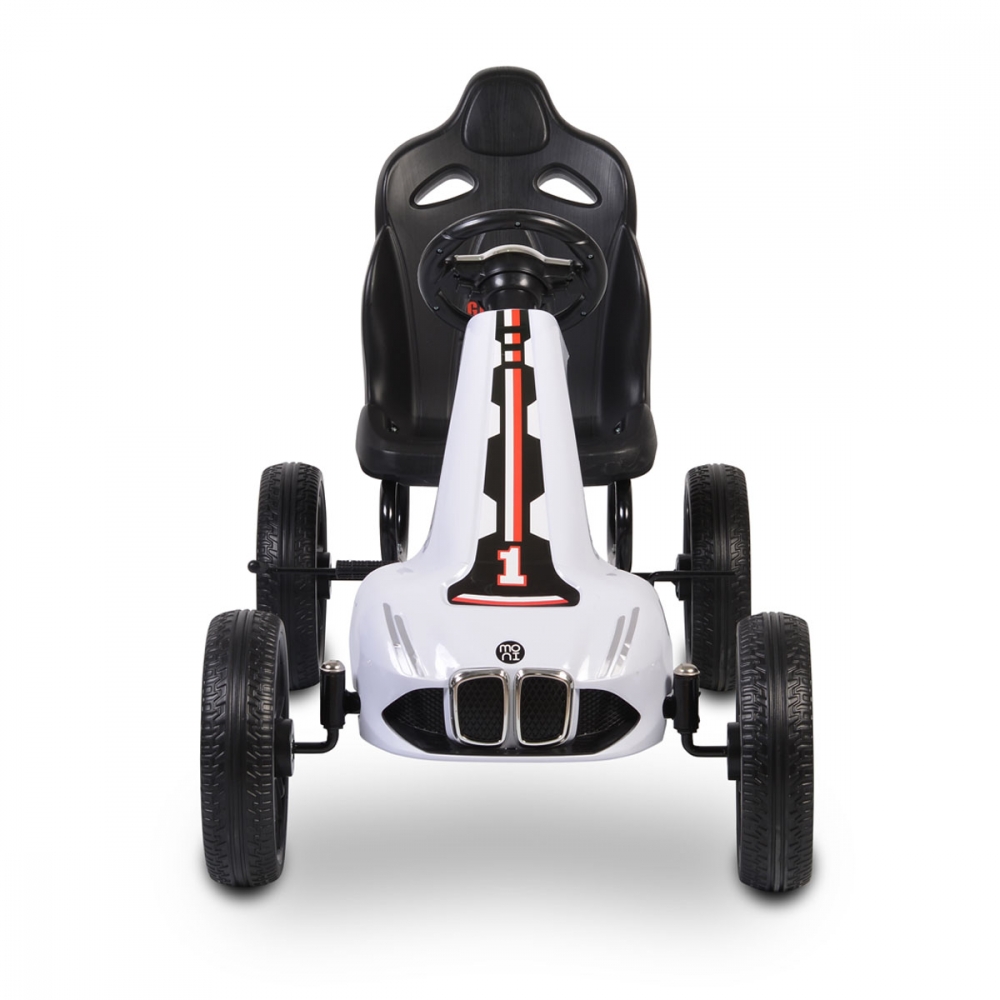 Kart cu pedale si roti din cauciuc EVA Monte Carlo White MONI imagine noua