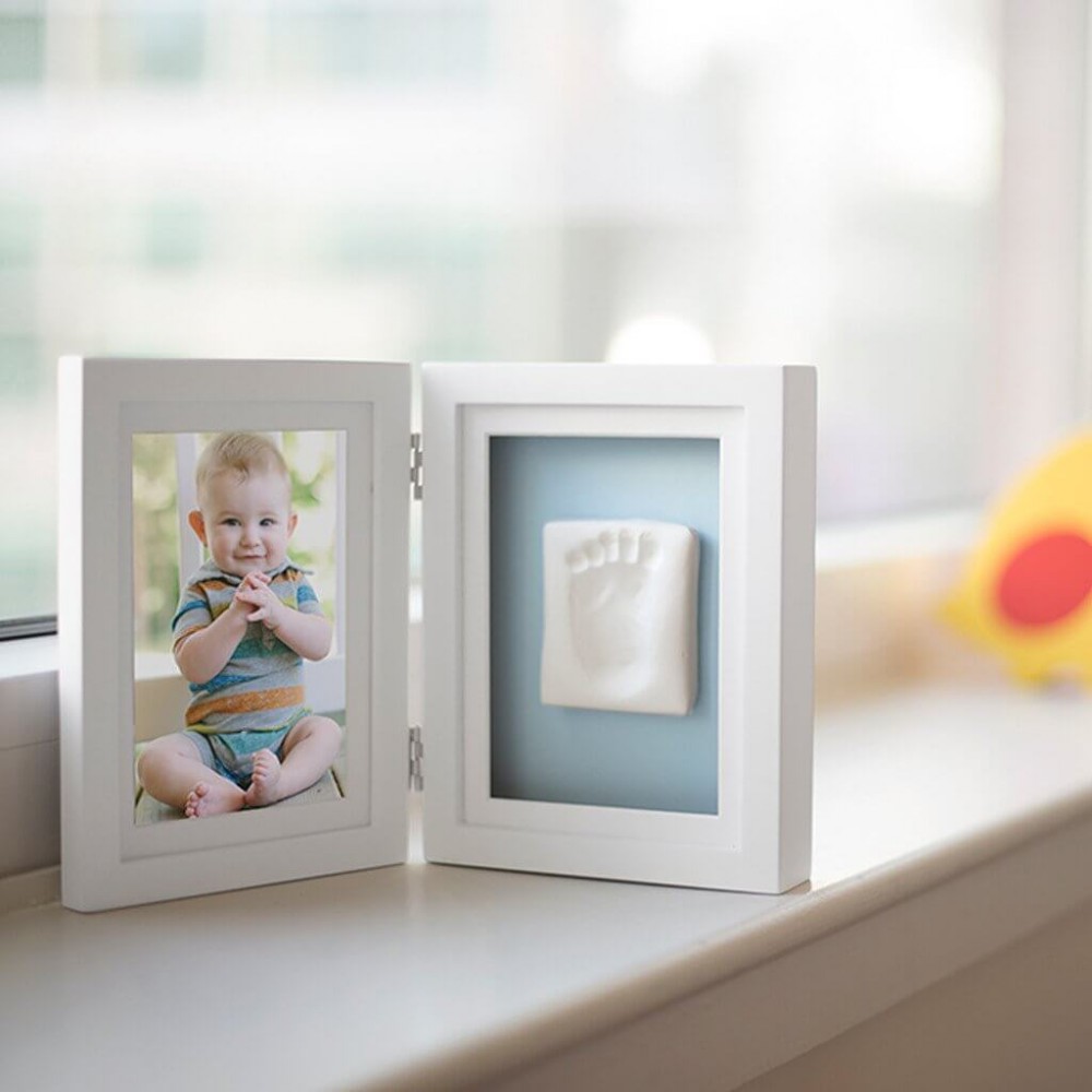 Rama foto alba pentru amprenta Pearhead Babyprints Desk Frame