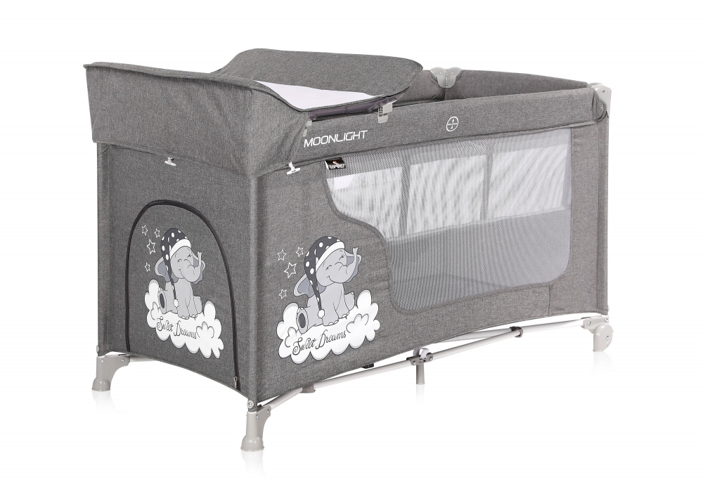 Patut pliabil moonlight 2 nivele grey luxe