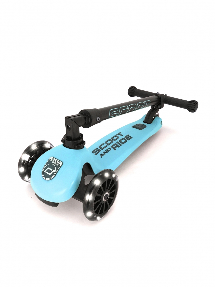 Trotineta copii pliabila cu roti luminoase Scoot Ride HighwayKick 3 Blueberry