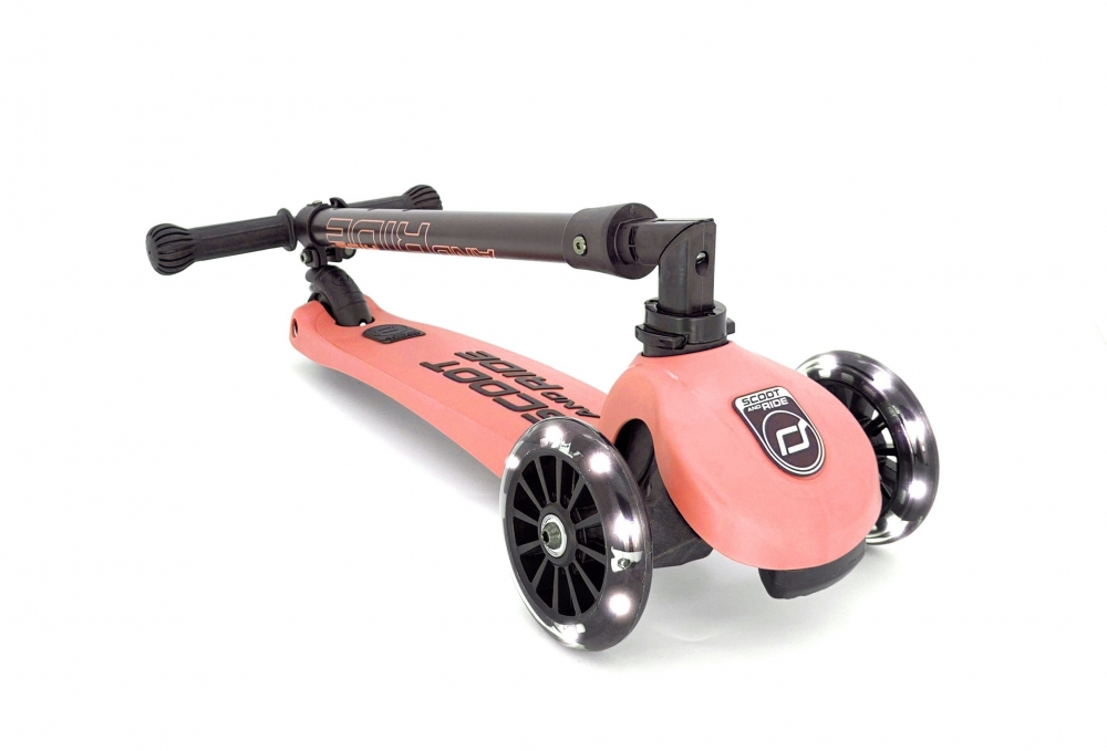 Trotineta copii pliabila cu roti luminoase Scoot Ride HighwayKick 3 Peach - 1