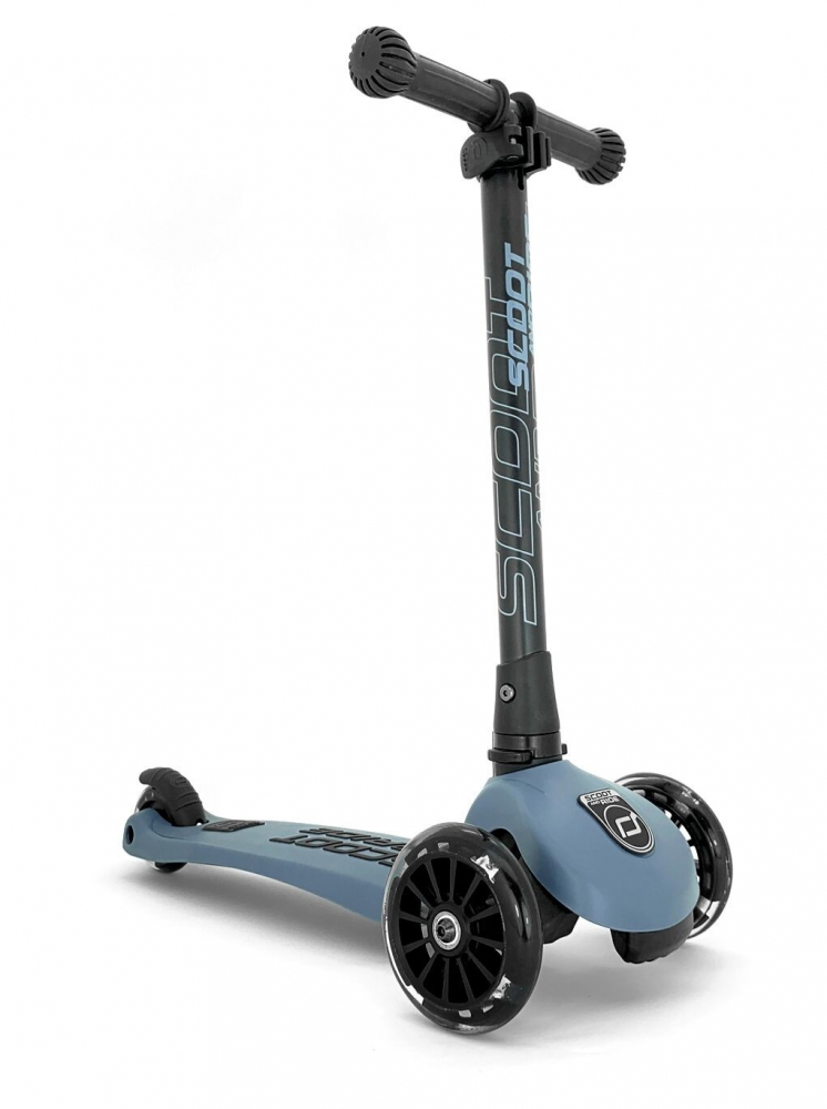 Trotineta copii pliabila cu roti luminoase Scoot Ride HighwayKick 3 Steel Bleu - 1 | YEO