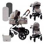 Carucior transformabil 2 in 1 cu sezut reversibil Lora Beige String