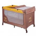 Patut pliabil San Remo Rocker cu 2 nivele si sistem de leganare Beige & Yellow Happy Family