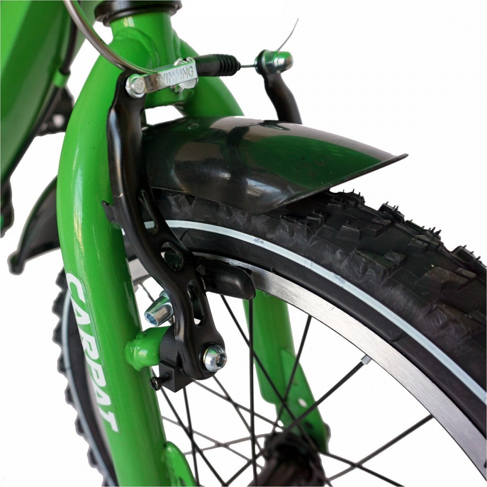 Bicicleta Carpat C1401C 14 V-Brake cosulet si roti ajutatoare 3-5 ani verdenegru - 6