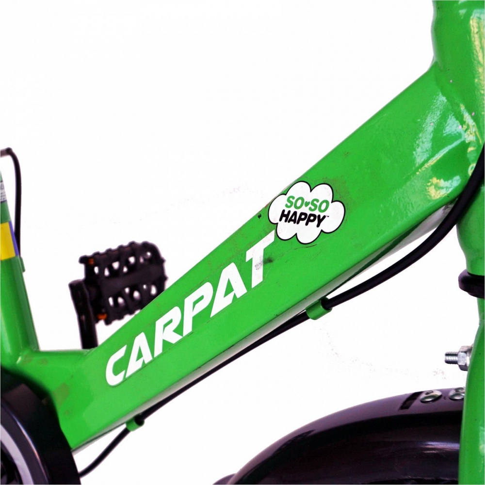 Bicicleta Carpat C1801C 18 V-Brake cosulet si roti ajutatoare 5-7 ani verdenegru
