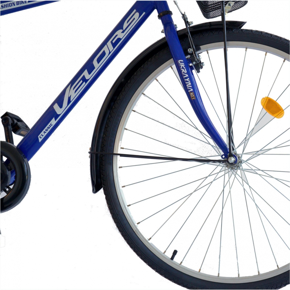 Bicicleta city 28 velors v2893b cu cadru otel albastrualb