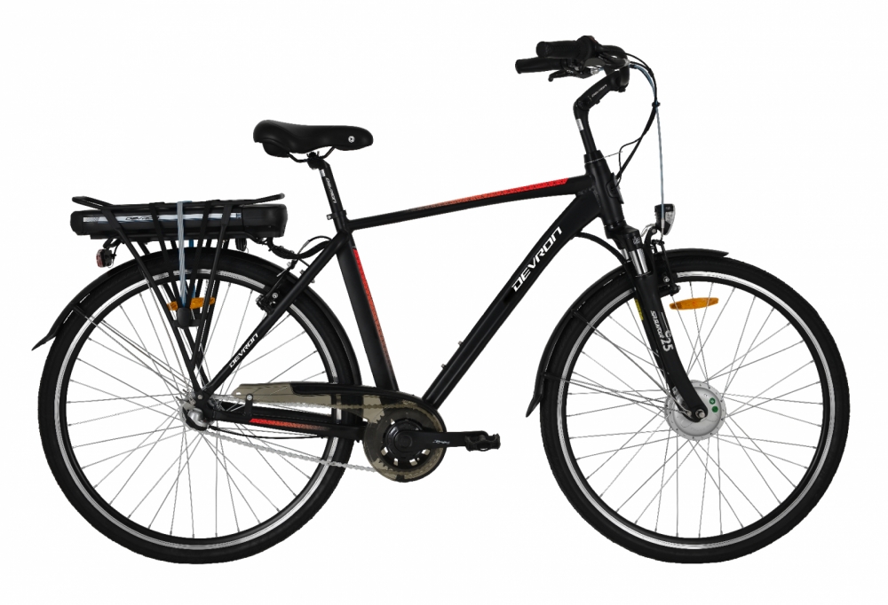 Bicicleta electrica Devron City E Bike Devron 28121 L negru mat 28 inch