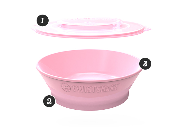 Bol cu capac 6 luni+ pastel pink twistshake