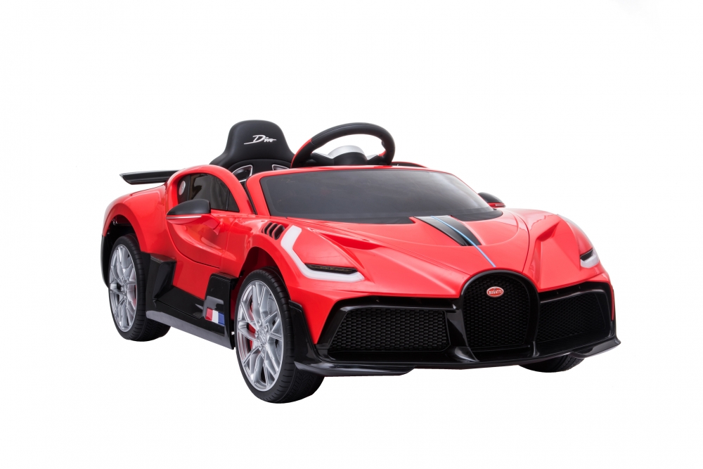Masinuta electrica cu roti din cauciuc si scaun piele Bugatti Divo Red - 6