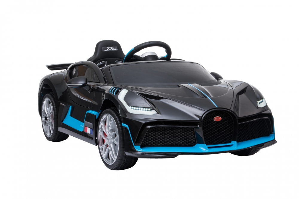 Masinuta electrica cu roti din cauciuc si scaun piele Bugatti Divo Black - 5