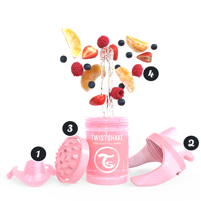 Mini canuta de antrenament 4 luni+ 230 ml pastel peach Twistshake