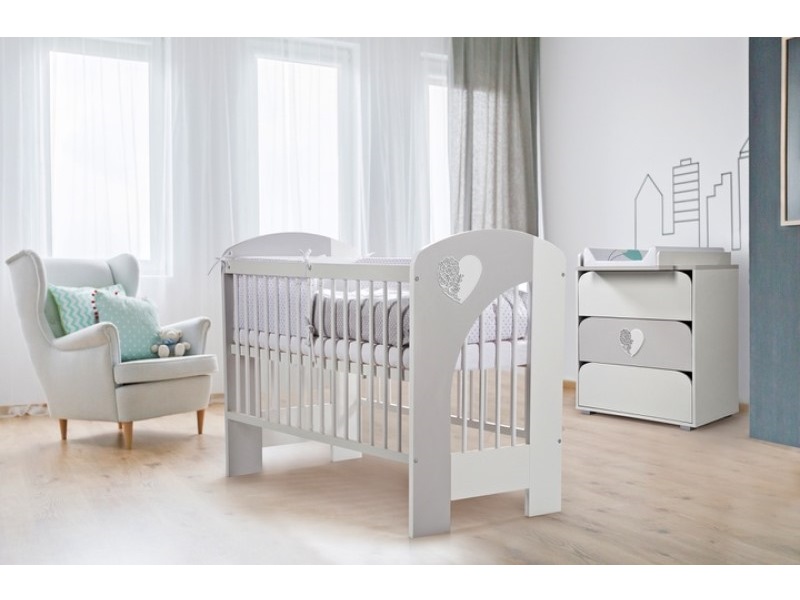 Mobilier camera copii si bebelusi Nel Heart alb gri - 5