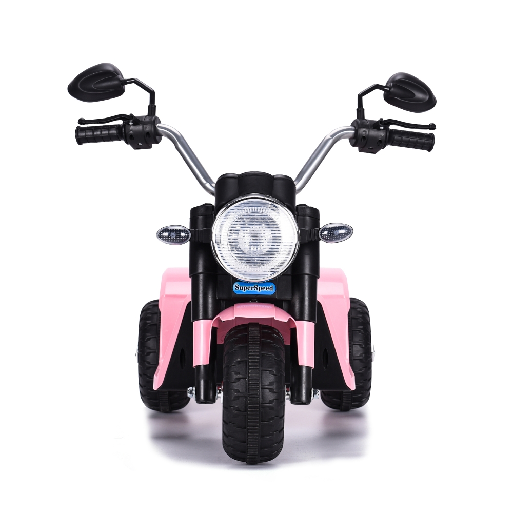 Motocicleta electrica cu scaun din piele Nichiduta Mini 6 volti Pink din
