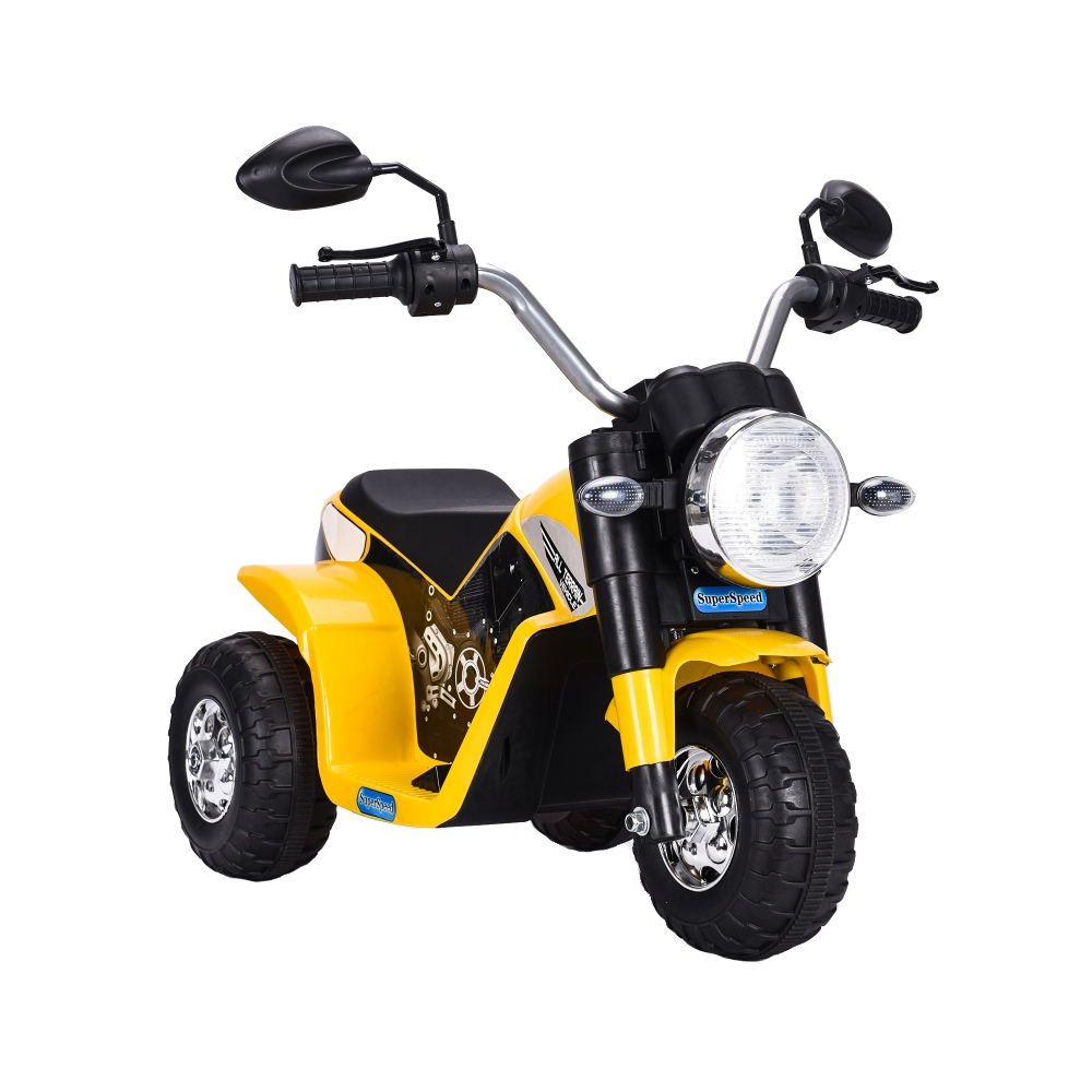 Motocicleta electrica cu scaun din piele Nichiduta Mini 6 volti Yellow